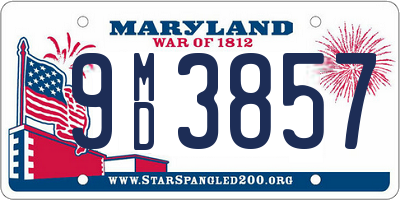 MD license plate 9MD3857