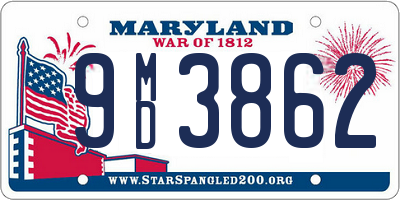 MD license plate 9MD3862