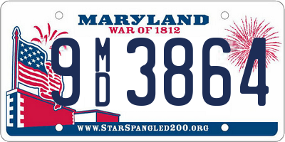 MD license plate 9MD3864