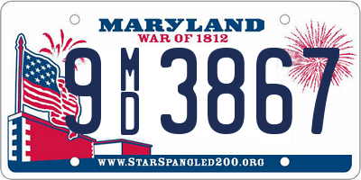 MD license plate 9MD3867