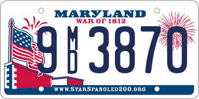 MD license plate 9MD3870