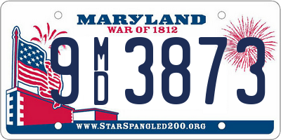 MD license plate 9MD3873