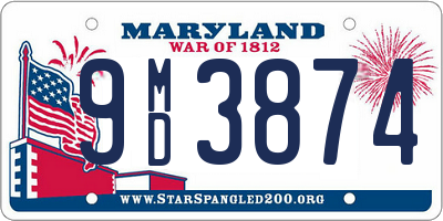 MD license plate 9MD3874