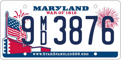 MD license plate 9MD3876