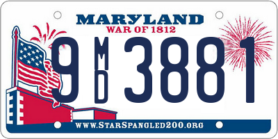 MD license plate 9MD3881