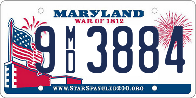 MD license plate 9MD3884