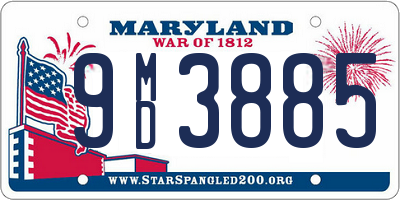 MD license plate 9MD3885