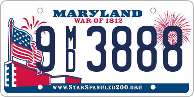 MD license plate 9MD3888