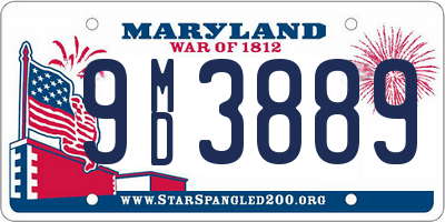 MD license plate 9MD3889