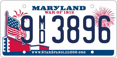 MD license plate 9MD3896