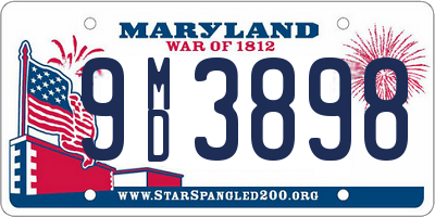 MD license plate 9MD3898