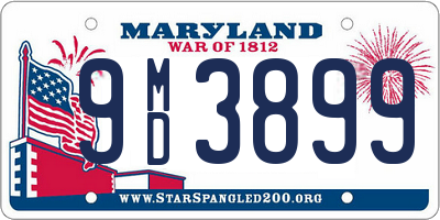 MD license plate 9MD3899