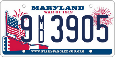 MD license plate 9MD3905