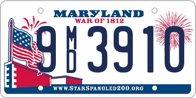 MD license plate 9MD3910