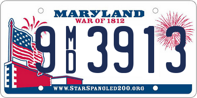 MD license plate 9MD3913