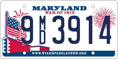 MD license plate 9MD3914