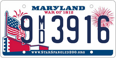 MD license plate 9MD3916