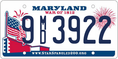 MD license plate 9MD3922