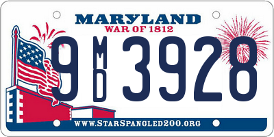 MD license plate 9MD3928