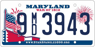 MD license plate 9MD3943