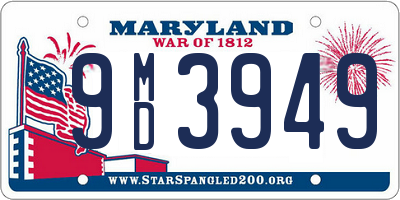 MD license plate 9MD3949