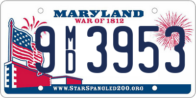 MD license plate 9MD3953