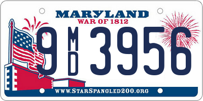 MD license plate 9MD3956