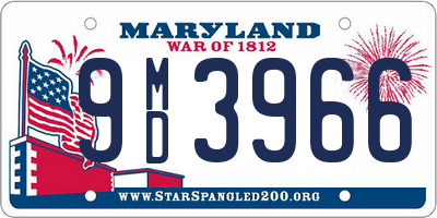 MD license plate 9MD3966