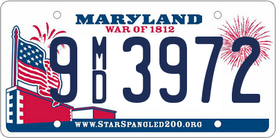 MD license plate 9MD3972