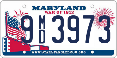 MD license plate 9MD3973