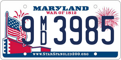 MD license plate 9MD3985