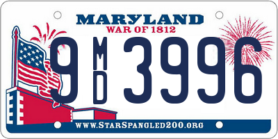 MD license plate 9MD3996