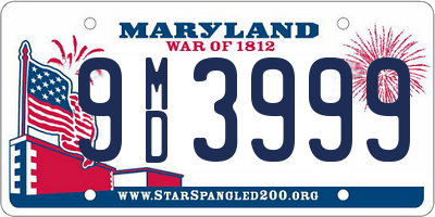 MD license plate 9MD3999