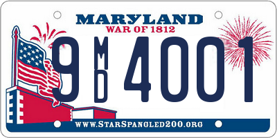 MD license plate 9MD4001