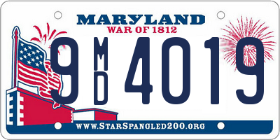 MD license plate 9MD4019