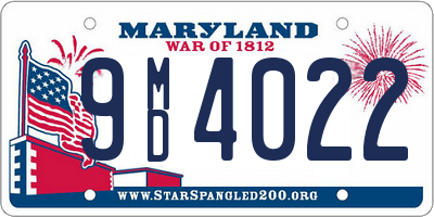 MD license plate 9MD4022