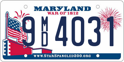 MD license plate 9MD4031