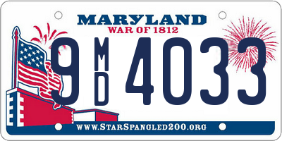 MD license plate 9MD4033