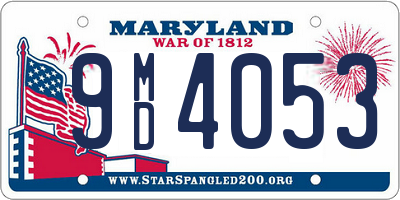 MD license plate 9MD4053