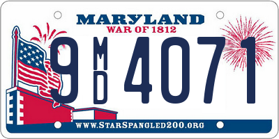 MD license plate 9MD4071