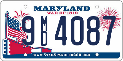 MD license plate 9MD4087