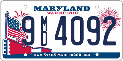 MD license plate 9MD4092