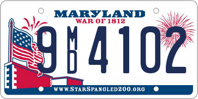 MD license plate 9MD4102