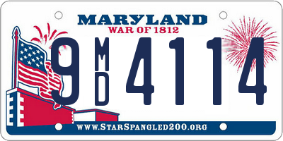 MD license plate 9MD4114