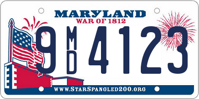 MD license plate 9MD4123