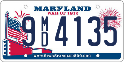 MD license plate 9MD4135