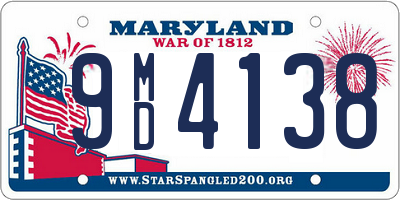 MD license plate 9MD4138