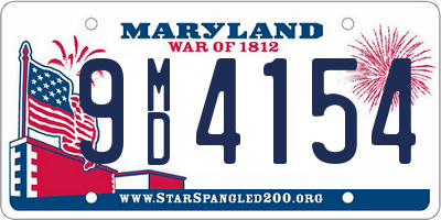 MD license plate 9MD4154