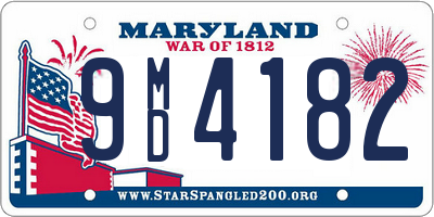 MD license plate 9MD4182