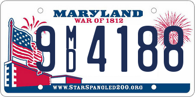MD license plate 9MD4188